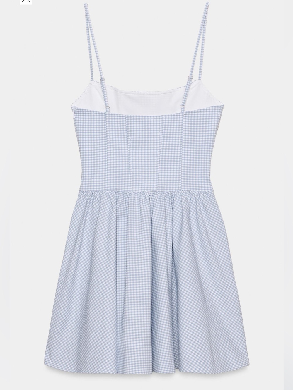 Zara Mini Blue/White Gingham Dress - Picture 5 of 6